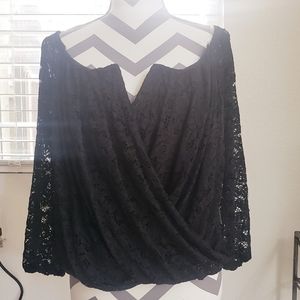 Black and Lace sexy crop top Size 1X